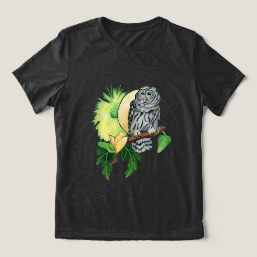 Nachteule und Mond Tri-Blend Shirt (Design Vorderseite)