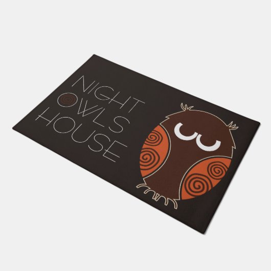 Nachteulen-Haus Fußmatte (Schrägansicht)