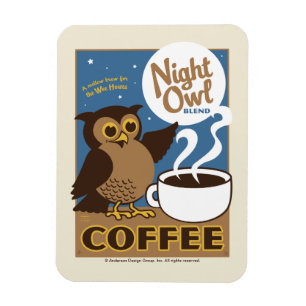 Nachteulen Kaffee Magnet