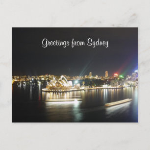 Nachtfähre Sydney Opera Postkarte