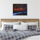 Nachtfall Wrapped Canvas Leinwanddruck (Insitu (Schlafzimmer))