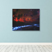 Nachtfall Wrapped Canvas Leinwanddruck (Insitu (Holzboden))