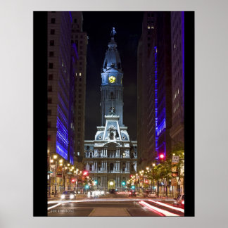 Nachtfarbe Breite Straße Poster