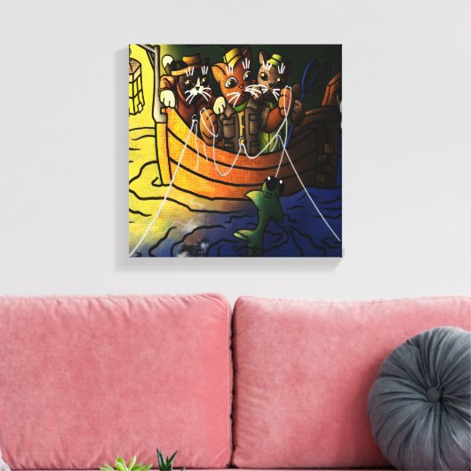 Nachtfischen Leinwanddruck (Insitu (Wohnzimmer))
