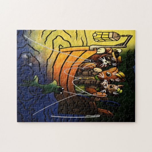 Nachtfischen Puzzle (Horizontal)