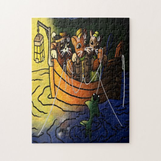 Nachtfischen Puzzle (Vertikal)