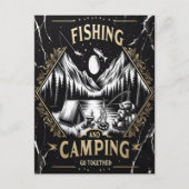Nachtfischen und Camping Adventure Postkarte (Vorderseite)