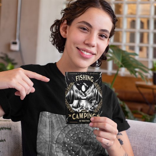 Nachtfischen und Camping Adventure Postkarte