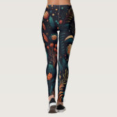 Nachtflora und Stars Leggings (Rückseite)