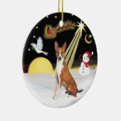 Nachtflug - Basenji Keramikornament (Rechts)