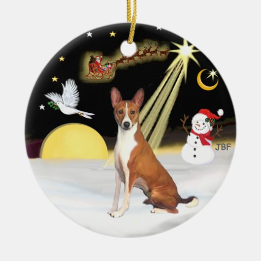 Nachtflug - Basenji Keramikornament (Vorne)