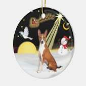 Nachtflug - Basenji Keramikornament (Links)