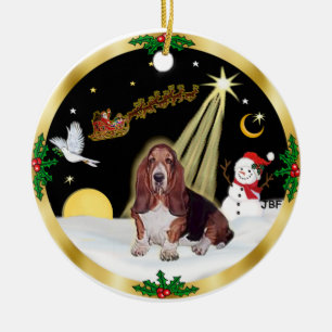 Nachtflug - Basset Hund Keramikornament