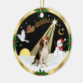Nachtflug- Beagle Keramikornament (Links)