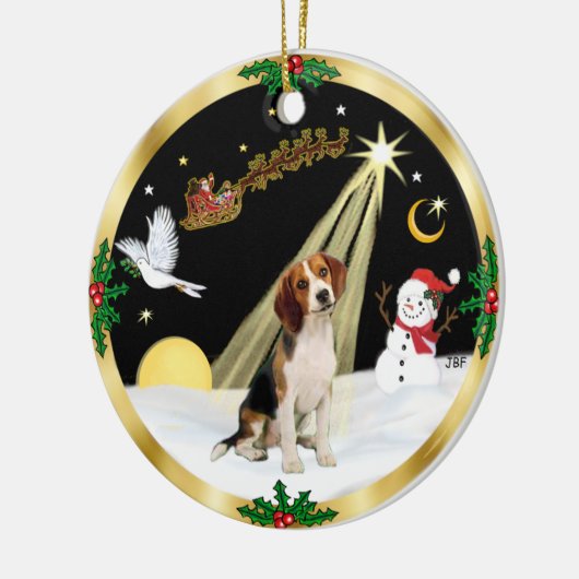 Nachtflug- Beagle Keramikornament (Links)