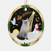 Nachtflug - Blue Cream Ragdoll cat Keramikornament (Links)