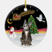 Nachtflug - Brown Tabby cat 2 Keramikornament (Hinten)