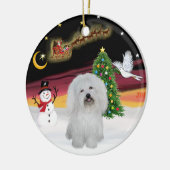 Nachtflug - Coton de Tulear Keramikornament (Links)