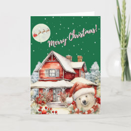 "Nachtflug des Weihnachtsmanns" Feiertagskarte