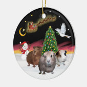 Nachtflug - Drei Guinea Schweine (Cavies) Keramikornament (Links)