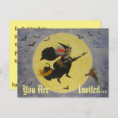"Nachtflug!" Einladungspostkarte (Vorne/Hinten)