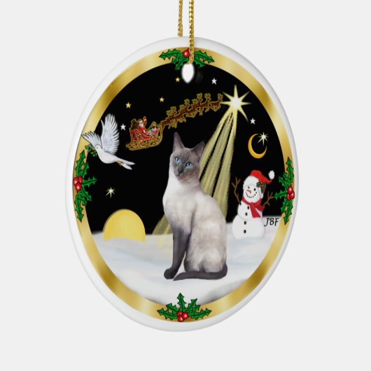 Nachtflug (GW) - Blue Point Siam Keramik Ornament (Rechts)