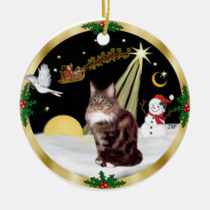 Nachtflug (GW) - Maine Coon cat 9 Keramikornament