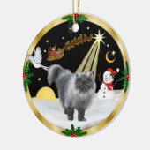 Nachtflug (GW) - Persische Katze (blauer Rauch) Keramik Ornament (Links)