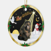 Nachtflug (GW) - Tortie Persian cat Keramik Ornament (Links)