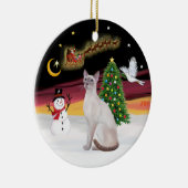 Nachtflug - Lilac Point Siamese Keramik Ornament (Rechts)