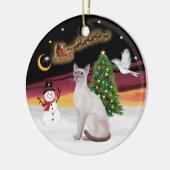 Nachtflug - Lilac Point Siamese Keramik Ornament (Links)