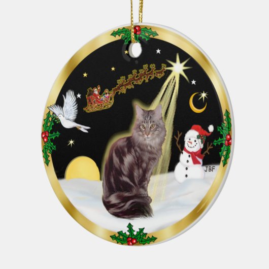 Nachtflug - Maine Coon cat (Tabelle 10) Keramikornament (Links)