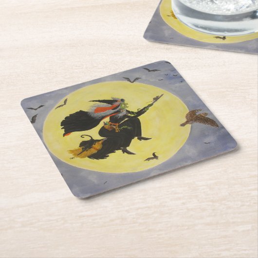 "Nachtflug!" Rechteckiger Pappuntersetzer (angewinkelt)