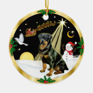 Nachtflug - Rottweiler Keramik Ornament