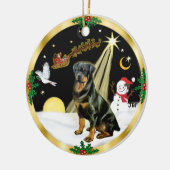 Nachtflug - Rottweiler Keramik Ornament (Links)