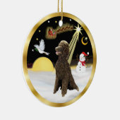 Nachtflug - Schokolade Standard Poodle Keramik Ornament (Rechts)