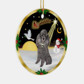 Nachtflug - Silver Miniature oder Toy Poodle Keramikornament (Rechts)