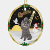 Nachtflug - Silver Miniature oder Toy Poodle Keramikornament (Links)