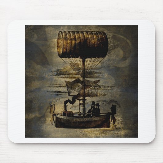 Nachtflug Steampunk Flugmaschine Mousepad (Vorne)