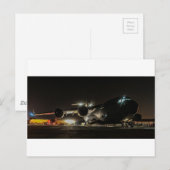 Nachtflugzeug Postkarte (Vorne/Hinten)