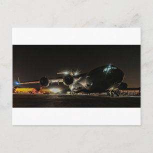 Nachtflugzeug Postkarte