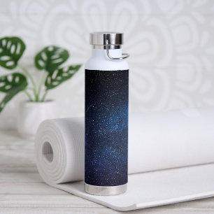 Nachtfoto der Galaxie Milchstraße in Navyblau Trinkflasche