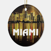 NachtFoto Miamis Florida Keramik Ornament (Links)