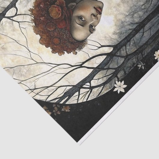 Nachtgarten Königin Moonlit Schönheit Dogwoods Dec Seidenpapier (Ausschnitt)