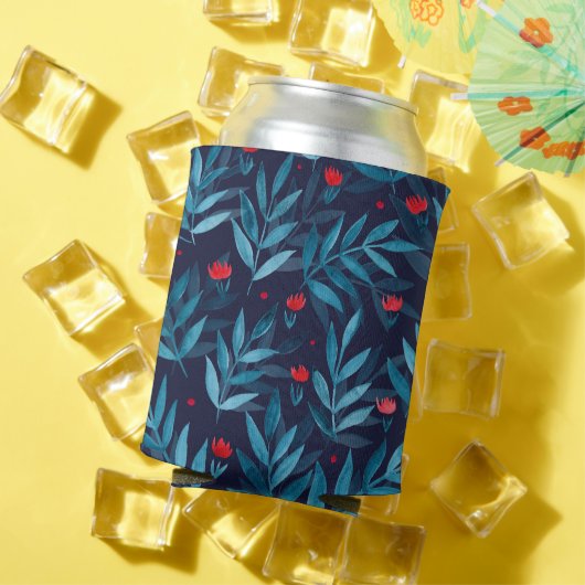 Nachtgarten mit Aquarellfarben - Türkis, Blau und  Dosenkühler (In Situ Sommer)