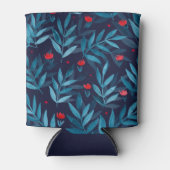 Nachtgarten mit Aquarellfarben - Türkis, Blau und  Dosenkühler (Vorderseite)