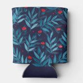 Nachtgarten mit Aquarellfarben - Türkis, Blau und  Dosenkühler (Rückseite)