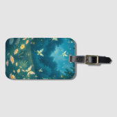 Nachtgarten mit Blume und Kaminen Gepäckanhänger (Vorderseite (Horizontal))