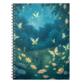 Nachtgarten mit Blume und Kaminen Notizblock (Vorderseite)