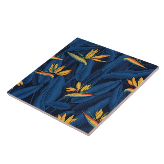 Nachtgeflügel im Paradiesgarten 2 Fliese (Seite)